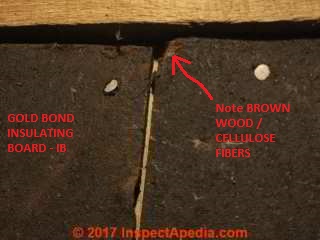 Gold bond wood fiber insulating board (C) InspectApedia.com HR 