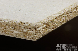 Hemp based fiberboard illustrated at THC Magazine at InspectApedia.com