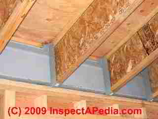 OSB web I-joist detail as floor framing © Daniel Friedman at InspectApedia.com