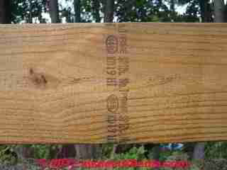 Pressure treated lumber marking codes (C) Daniel Friedman