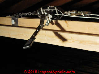 Hardware details of sagged roof straightening tool (C) Jess Aronstein at InspectApedia.com