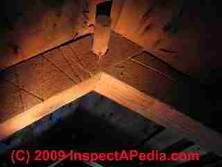 Roof framing 1790 © Daniel Friedman at InspectApedia.com