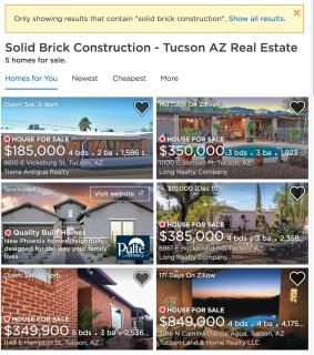 Solid brick homes for sale in Tucson Feb 2018 at InspectApedia.com