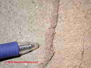 Signs of risk of termite attack © Daniel Friedman at InspectApedia.com