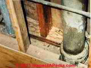 Termite attack on interior sills © D Friedman at InspectApedia.com 