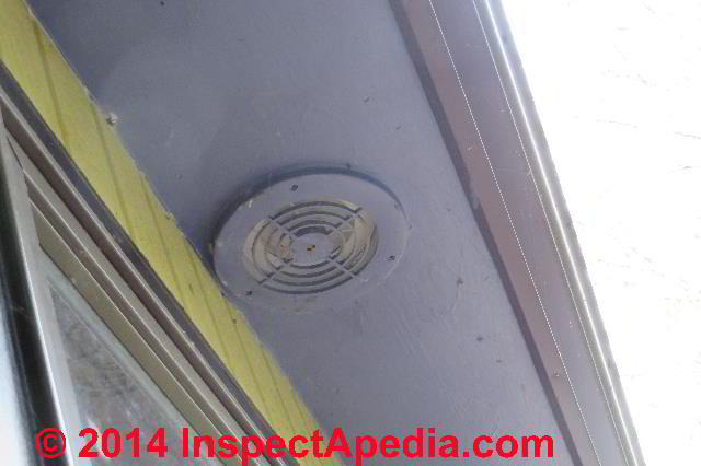 Bathroom Exhaust Fan Terminations at Walls & Roofs Bath vent duct closed, screened, & clearance