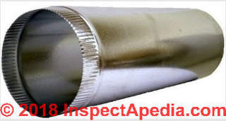 Galvanized 4-inch exhaust duct (C) InspectApedia.com