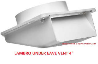 Lambro 4" under-eave vent at InspectApedia.com