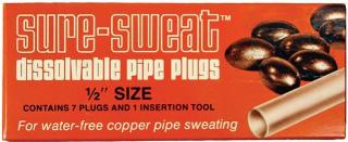 Jet Sweat dissolvable pipe plugs permit repair of active water supply pipes - at ;InspectApeida.com, produced by Jones Stephens