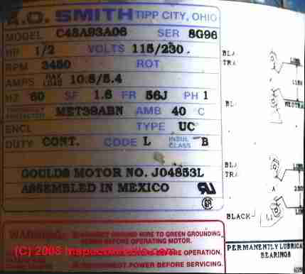 Well pump data label (C) Daniel Friedman