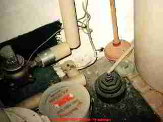 LARGER VIEW of
a plumbing cross connection at the water softener - this is unsanitary