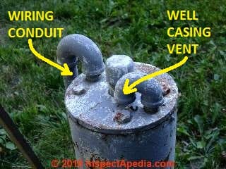 Well casing cap and vent on a drilled well with steel casing, Two Harbors MN (C) Daniel Friedman