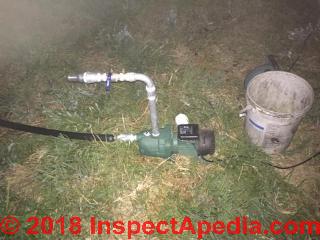 Water pump leak repair (C) InspectApedia.com Auryn