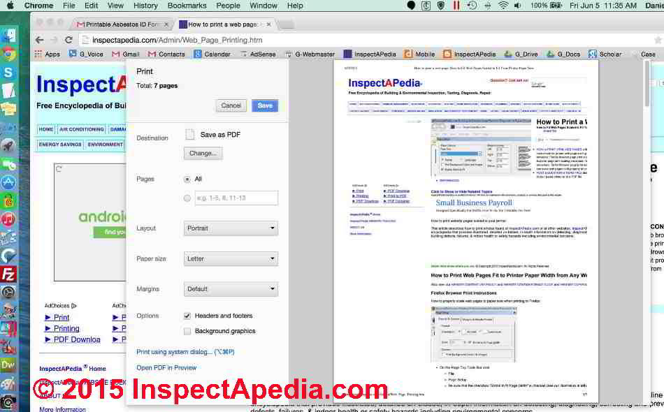Print or save a PDF of an InspectApedia web page from Mac or PC (C) InspectApedia.com