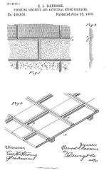 Ransom decorative stone faced concrete block patent  in 1889 (C) InspectApedia.com 