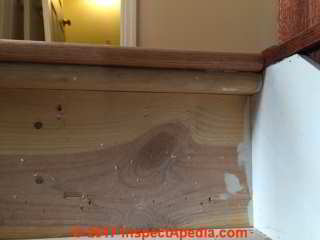 Unsafe double-tread means double nose on stair treads (C) InspectApedia.com CW