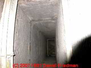 Photo of dirty exposed fiberglass duct liner (C) Daniel Friedman