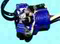 Photograph of an overheated Ideal 65 Purple Twister twist on connector used to repair aluminum wiring.
