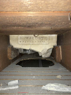 H. Waudby Patent 1870 concrete/cement/plaster cast opening to chimney, coal chute, or something else (C) InspectApedia.com Hitzler