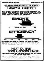 EPA temporary wood stove label (C) InspectAPedia