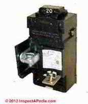 Bulldog Pushmatic ITE type 20A circuit breaker (C) 2013 Daniel Friedman