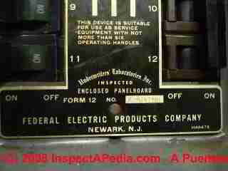 Federal NOARK or FPE Noarc electric panel label identification