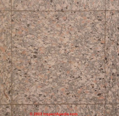cork style floor tiles (C) InspectApedia.com Diana