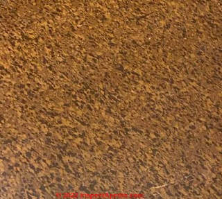 cork style vinyl or vinyl asbestos floor pattern (C) InspectApedia.com Dawn