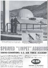 Keasbey Mattisons Sprayed Limpet Asbestos advertisement (C) InspectApedia.com