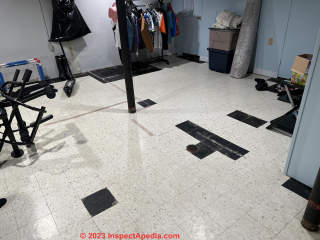 White 9x9 floortile (C) InspectApedia.com BrandonH
