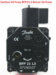 Danfoss oil burner pump BFP21L3 at InspectApedia.com
