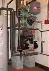 Photograph of  a modern oil-fired heating boiler