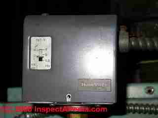 Steam boiler pressure control switch