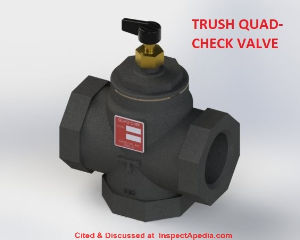 Thrush Quad-Chek flow control valve for hydronic heating - at InspectApedia.com
