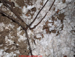 White & brown mineral wool insulation (C) InspectApedia.com Edward