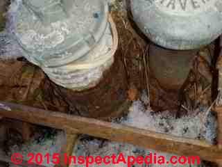 Rust damaged oil tank fill & vent piping = leak risk (C) Daniel Friedman Rhinebeck NY