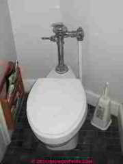 Flushometer toilet Poughkeepsie NY © D Friedman at InspectApedia.com 