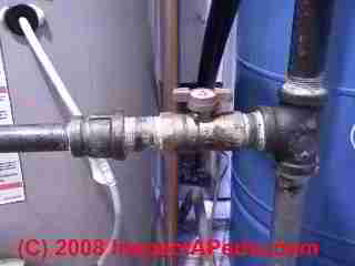 Gas shutoff valve on a water heater (C) Daniel Friedman