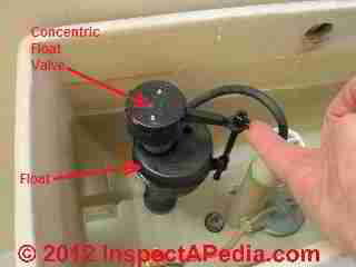 Concentric float toilet fill valve (C) Daniel Friedman