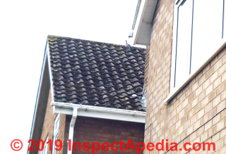 Concrete roof tiles on a Shropshire England home (C) InspectApedia.com Lindsay