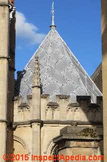 Lead roof on steep tower, Oxford, England (C) Daniel Friedman