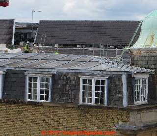 Low slope roof covered with lead panels - Oxford (C) Daniel Friedman