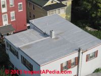 Low slope shed roofs (C) Daniel Friedman InspectApedia.com