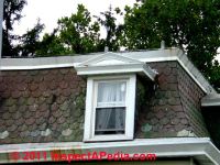 Mansard roof, steep slope (C) Daniel Friedman InspectApedia.com