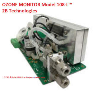 Ozone Monitor, Model 108-L from 2B Technologies cited  & discussed at InspectApedia.com