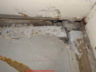 Thin concrete layer breaks (C) InspectApedia.com Angela
