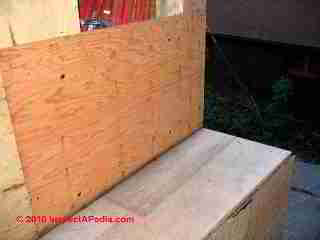  Plywood sheathing © Daniel Friedman at InspectApedia.com