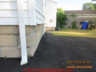 Leaning foundation wall traced to damaged stone foundation (C) InspectApedia.com David Grudzinski Advantage Home Inspections www.advantagehomeinspections.us  