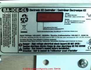 UV light water purifier controller (C) InspectApedia.com Garcia