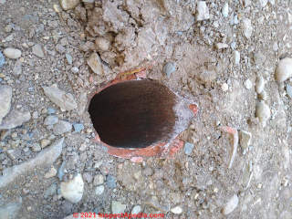 Shallow well with clay tile liners can not be sanitary - safe as drinking water, ok for irrigatino (C) InspectApedia.com Matt
